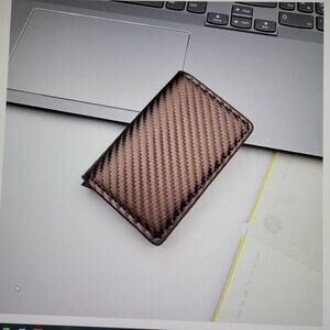 Smart RFID Carbon Fiber Wallet for Men –Pop-Up Card Holder Slim Minimalist BROWN